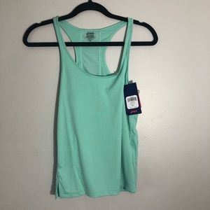 ASICS bluish green “loose” Razorback tank